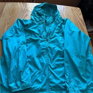 Women’s Columbia Omni Shield Zip Down Arcadia 11 Blue/teal Hooded Rain Jacket 3X